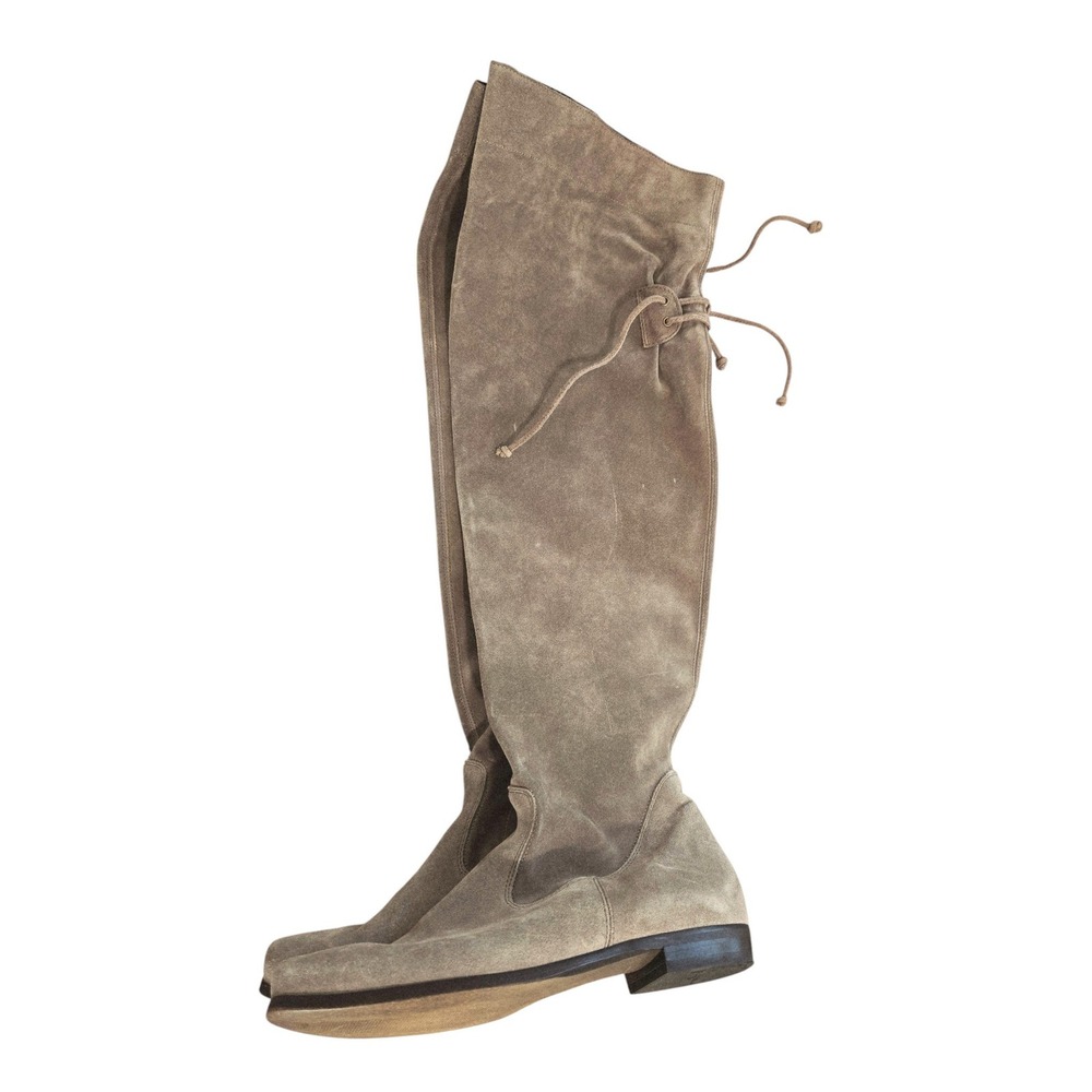 Paul Green Suede Over The Knee Boots Women Size 5 UK / 7.5 US Low Heel Side Zip